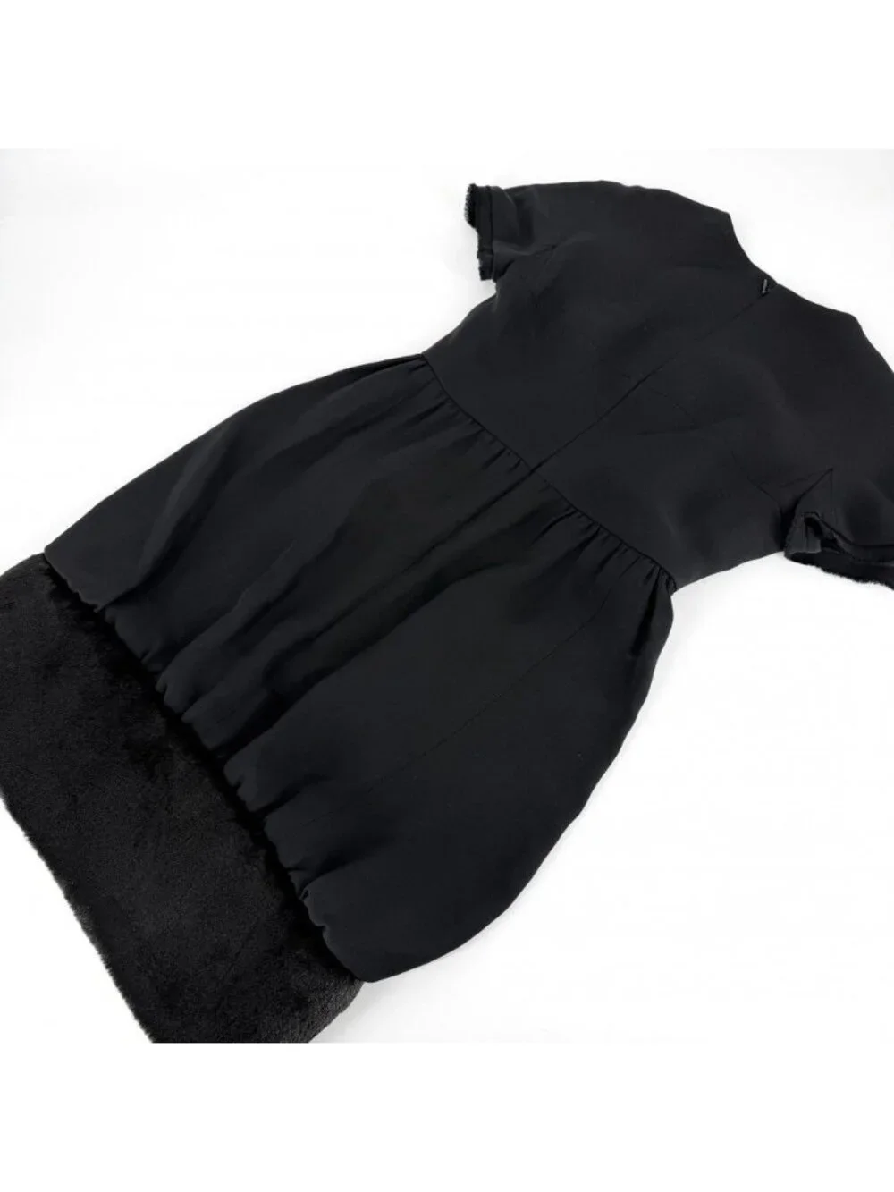 Chanel Dress Short Sleeve 36 Black Silk All Season